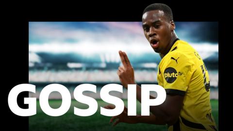 Borussia Dortmund's Jamie Gittens heads up the BBC Sport gossip column