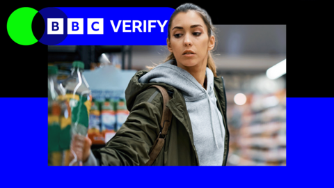 A young woman in a supermarket