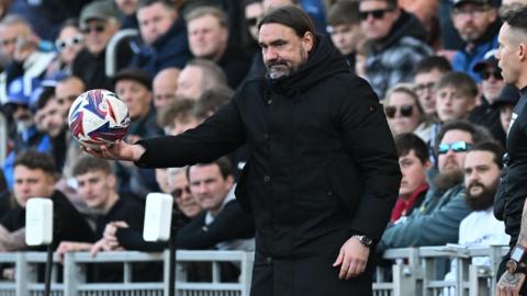 Leeds United boss Daniel Farke during their game against Portsmouth