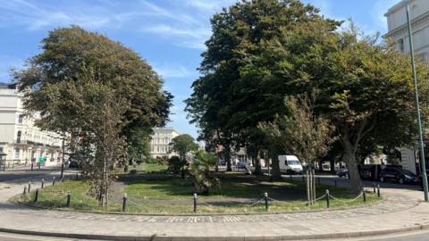 Palmeira Square which runs alongside Church Road in Hove, Brighton, East Sussex. 