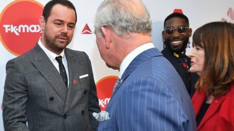 Danny Dyer shakes hands with Prince Charles at the Prince's Trust Awards