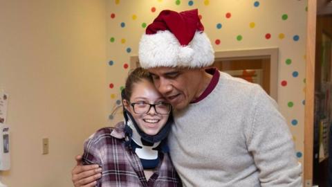 Barack Obama with young patient