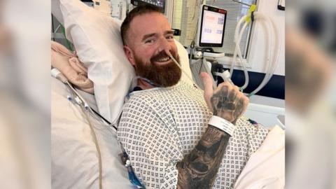 Mat Dean in hospital