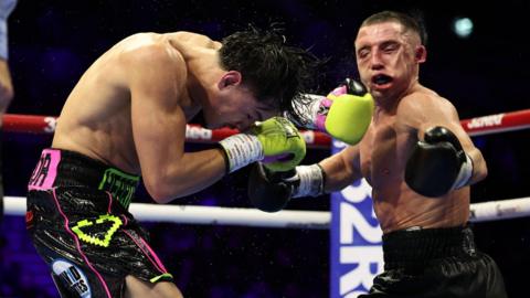 Brandon Figueroa punches Nick Ball and his face contorts