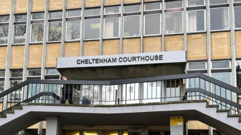 The entrance to Cheltenham Magistrates' Court