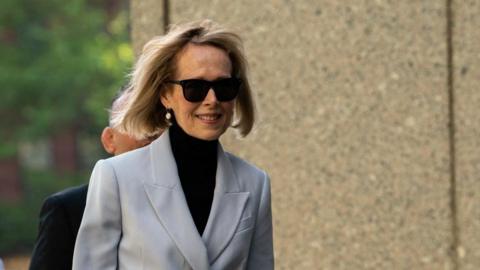 E Jean Carroll, former U.S. President Donald Trump rape accuser, arrives at Manhattan Federal Court for the continuation of the civil case, in New York City, U.S., May 8, 2023.