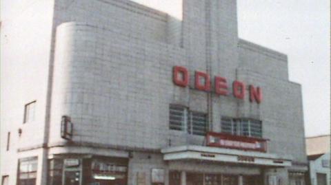 Art deco style Odeon cinema in the 1980s