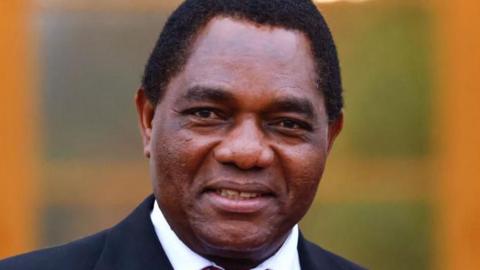 Zambia's President Hakainde Hichilema is seen in a suit in this archive photo