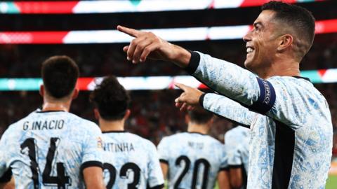 Portugal's Cristiano Ronaldo celebrates against Croatia