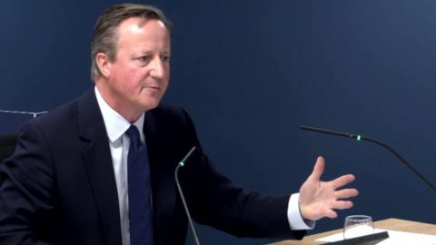 David Cameron giving evidence at inquiry
