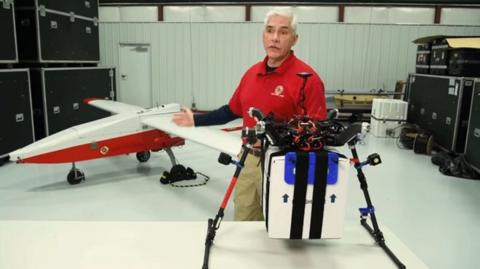 The drone on a table