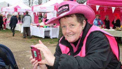 The charity and Glennis Hooper held 17 annual walks in Wicksteed Park, to raise money
