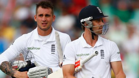 Alex Hales and Nick Compton playing for England in South Africa