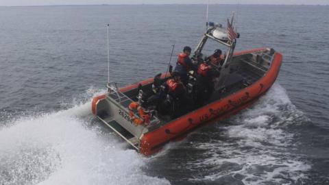 Boat engaged in search mission for balloon debris