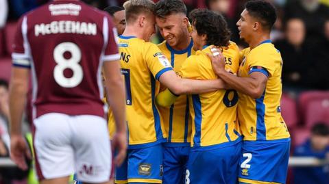 Mansfield celebrate scoring