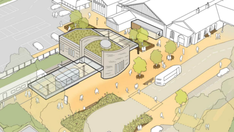 Birds-eye artist's impression of how Option 3 might look