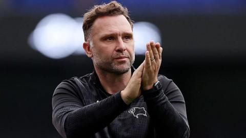 Derby County head coach John Eustace