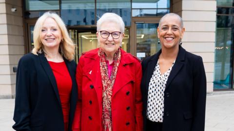 Mayor of West Yorkshire Tracy Brabin, former Lord Mayor of Leeds Al Garthwaite and West Yorkshire's Deputy Mayor for Policing and Crime Alison Lowe