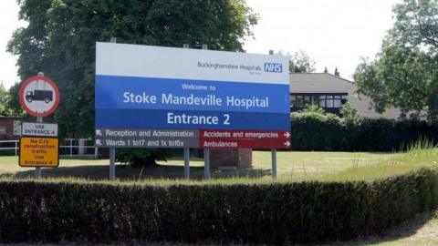 Stoke Mandeville Hospital sign