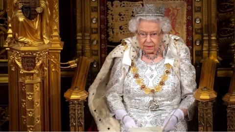 Queen Elizabeth delivering Queen's Speech