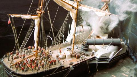 A model showing the sinking of HMS Birkenhead