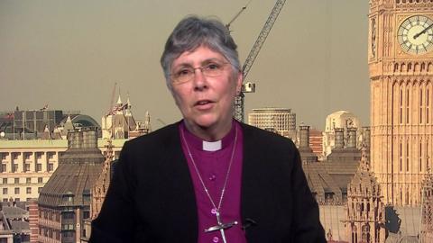 The Bishop of Chelmsford, Dr Guli Francis-Dehqani, at the BBC Millbank studio talking to Amelia Reynolds of BBC Politics East