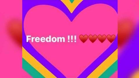 Facebook post saying "Freedom!!!"