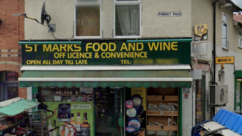 A shopfront of St Marks Food and Wine in Powney Road, Maidenhead 