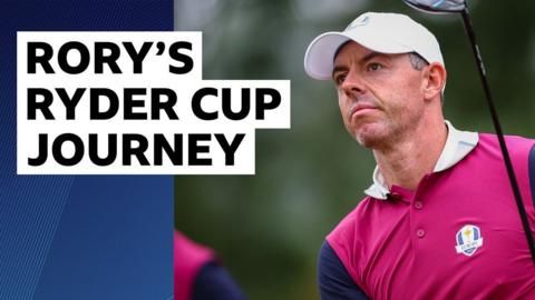 Rory McIlroy pictured practicing for the Ryder Cup