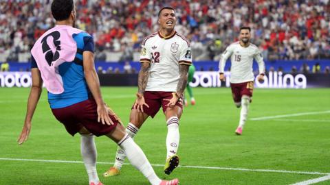 Pedro Porro celebrates