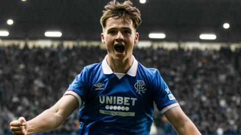 Rangers' Findlay Curtis celebrates