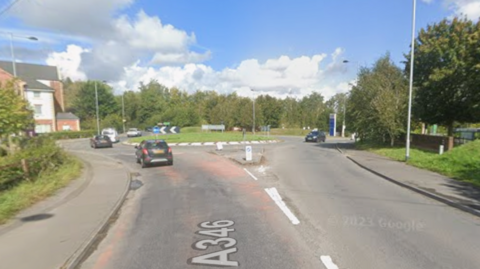 The A346 roundabout in Marlborough. 