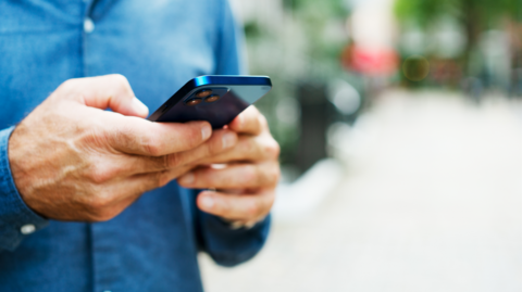 A man using a mobile phone