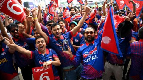 Nepal fans at their T20 World Cup match against the Netherlands in 2024