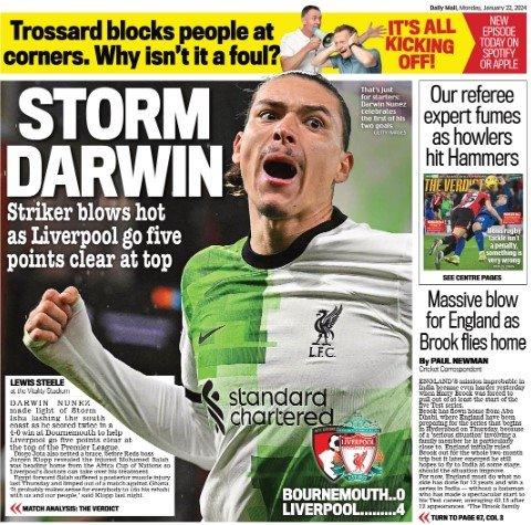 The back page of the Daily Mail