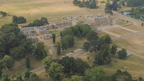 Aerial view of Holkham Hall in Norfolk