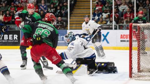 Cardiff Devils' Cole Sanford in action