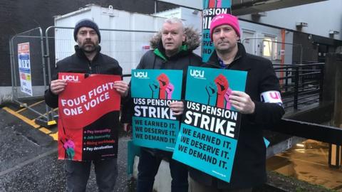 Striking staff at Strathclyde University