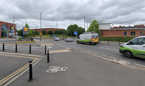 Streetview image of Mercian Way with Lidl store visible in the shot