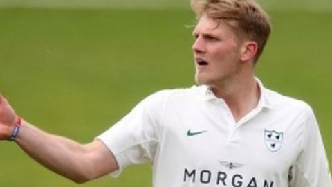 Worcestershire fast bowler Dillon Pennington finished with career-best figures of 4-44 in the Derbyshire first innings before taking 3-25 in the second