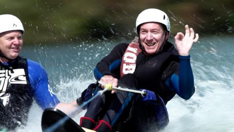 Frank Gardner water skiing