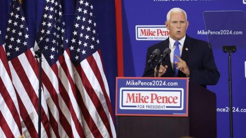 Mike Pence at first campaign event