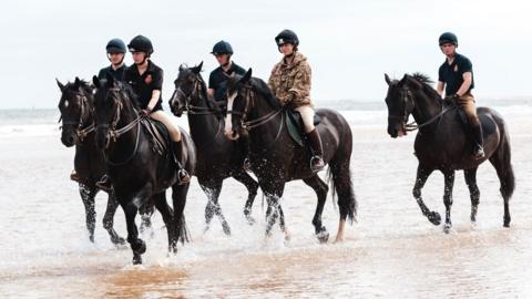 Household Cavalry on Holkham Beach