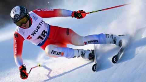 Switzerland's Wendy Holdener competes in the first run of the Women's Giant Slalom