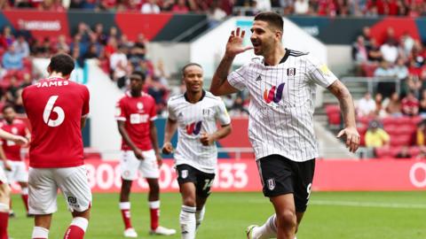 Mitrovic celebrates his goal against Bristol City