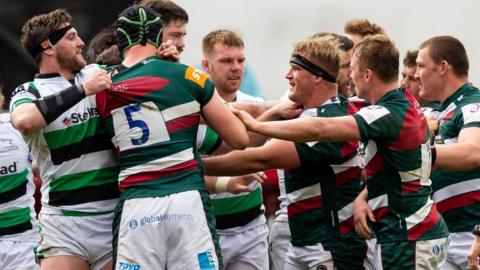 Tempers frayed in the first half of the Leicester-Newcastle Challenge Cup tie