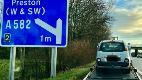 The rogue learner was pulled over on the M55
