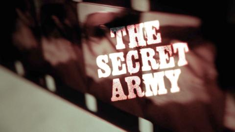 a film reel with the words The Secret Army on it