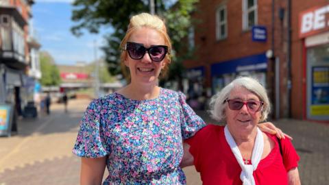 Kayleigh Pearse and Mary Carnell pictured in Sutton in Ashfield town centre