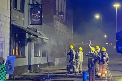 Platform Tavern pub fire